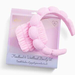 ARIA BEAUTY Headband & Wristband Beauty‎ Set in Pastel Pink (NEW IN BOX!)
